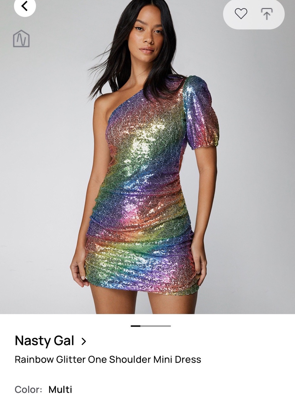 Nasty Gal Purple Sequin One-Shoulder Dress